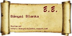 Bányai Blanka névjegykártya