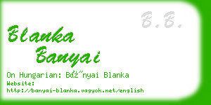 blanka banyai business card